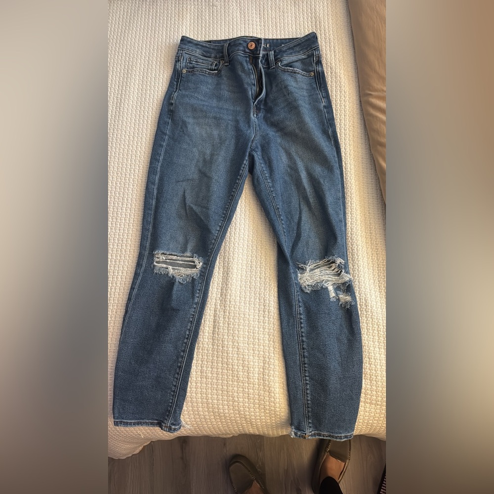 American Eagle Outfitters Ripped Blue Skinny Jeans